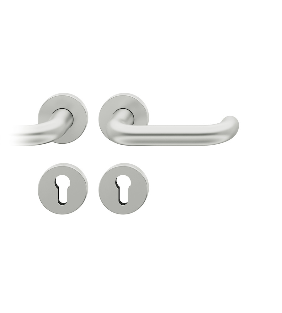 FSB Drückergarnitur mit Rosetten 12 1146, ASL, rund, VK 8,5 mm, mit Nocken, Aluminium