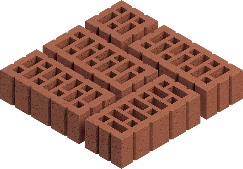 Material-Symbol, Ziegel, Backstein, Baustoff, Mauerwerk, Ziegelblock
