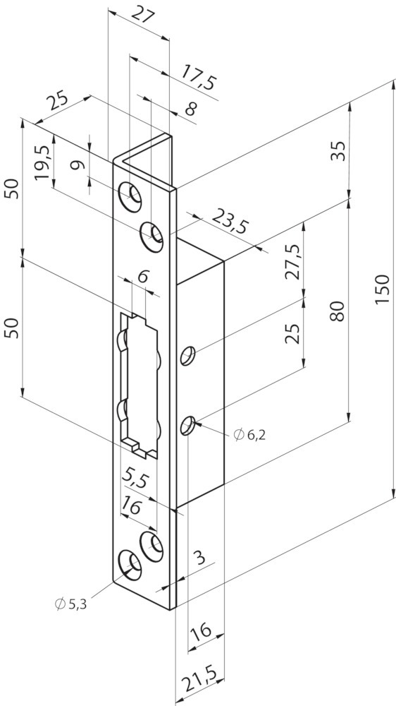 Winkelschließblech effeff Z29-SBL, Stahl