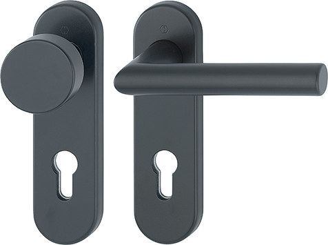 HOPPE FH Wechselgarnitur Amsterdam mit Kurzschild FS-58/353KH/1400, Aluminium