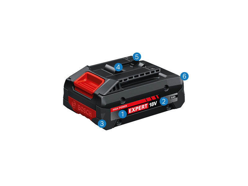 Spinnendiagramm, Akku, Batterie, 18V, Li-Ion, Bosch