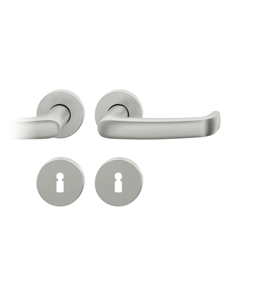 FSB Drückergarnitur mit Rosetten 12 1045, ASL, rund, VK 8 mm, mit Nocken, Aluminium