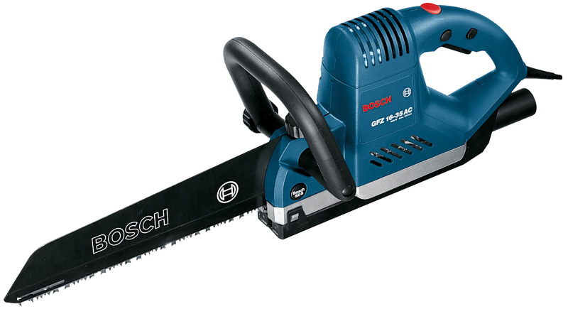Bosch Elektrofuchsschwanz GFZ 16-35 AC, 2x Sägebl. f. Porenbet., 2x f. Holz + Kunstst., Kabelgebunden