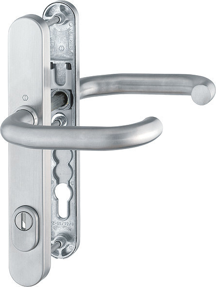 HOPPE AP Schutz-Drückergarnitur Paris mit Schmalschild RD-E138GF/3359ZA/3357N, Edelstahl