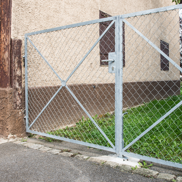 Gartentor, Metall, Kette, Zinkbeschichtung, Gartenzaun