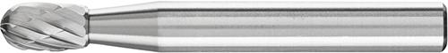 HM-Frässtift DIN 8032, mit 6-mm-Schaft, Tropfenform TRE, Zahnung 3 PLUS