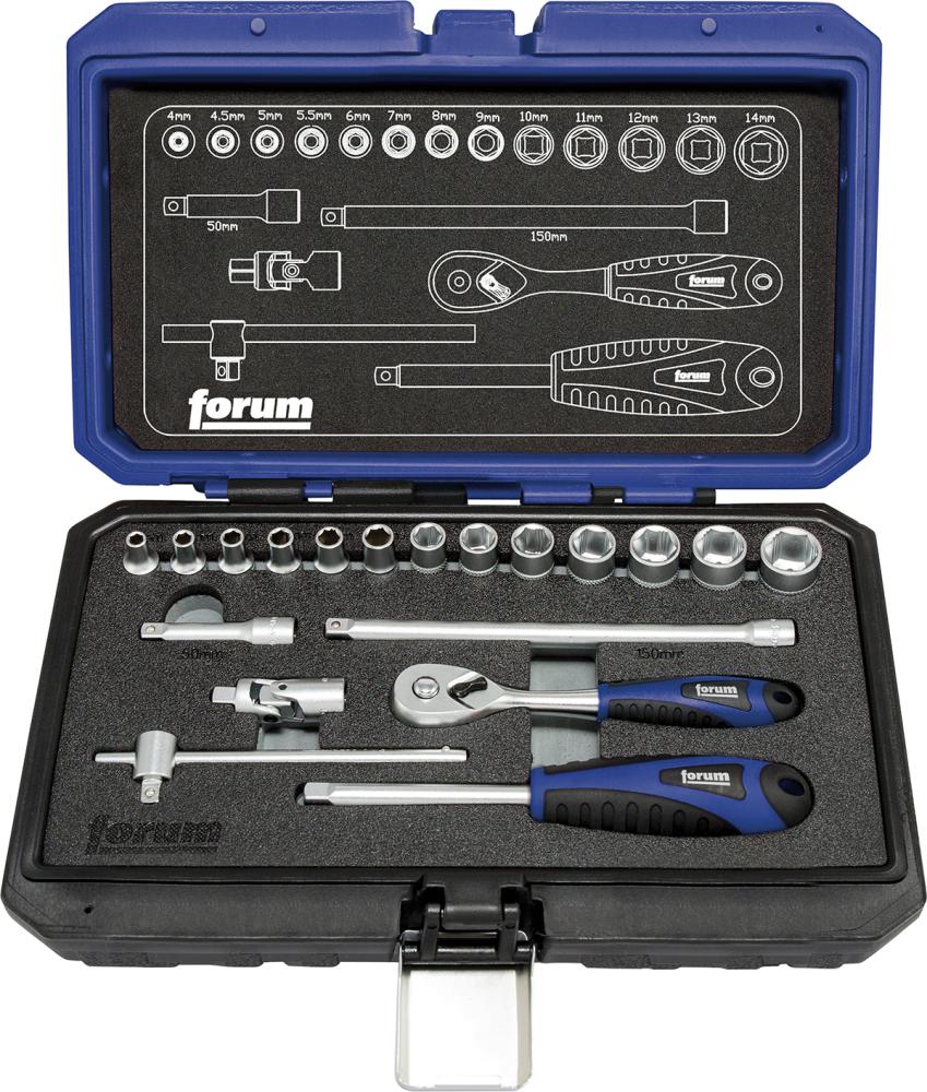 FORUM Steckschlüssel-Garnitur  1/4" 19tlg.