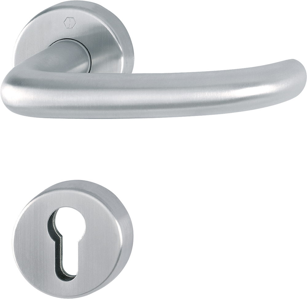 HOPPE FH-Drückergarnitur mit Rosetten San Francisco FS-E1301/42H/42HS, Edelstahl