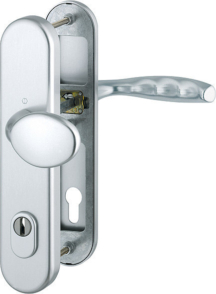 HOPPE Schutz-Wechselgarnitur New York mit Langschild 76G/3332ZA/3410/1810H, 10/92 mm, Aluminium