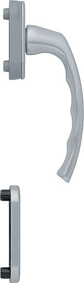 HOPPE Fenstertür-Halbgarnitur Liège 0540/U26/49PNS, N 10, Profilzylinder gelocht