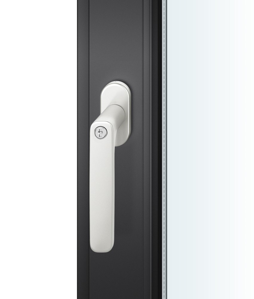 FSB Fenstergriff 34 1289, abschließbar, ovale Rosette, TBT Rs., Aluminium
