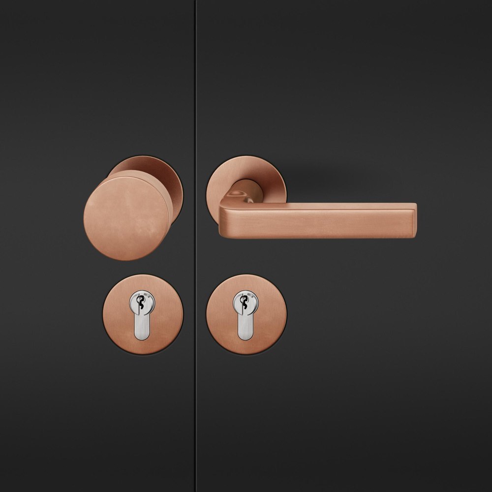 FSB Wechselgarnitur mit Rosetten 72 1004, Knopf 0 829, AGL3, VK 8, rund, flächenb., Bronze