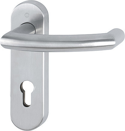 HOPPE FH Drückergarnitur mit Kurzschild Tromsø FS-E1431/353KH, Edelstahl