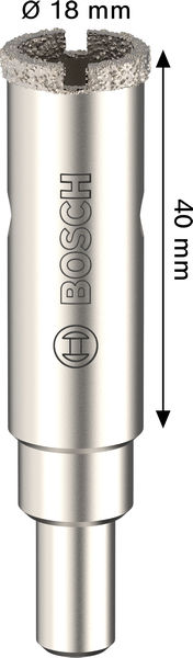 Bild der Produktabmessungen, Schlitzfräser, Hohlkehlfräser, Durchmesser 18 mm, Kopf Ø18 mm, Länge 40 mm