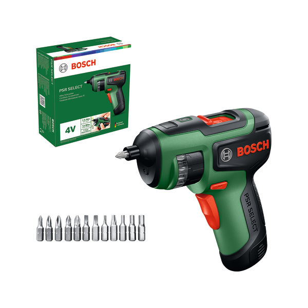 Produktbild Lieferumfang, Bohrmaschine, Akkuschrauber, Schrauber, Bohrer-Satz, 4V
