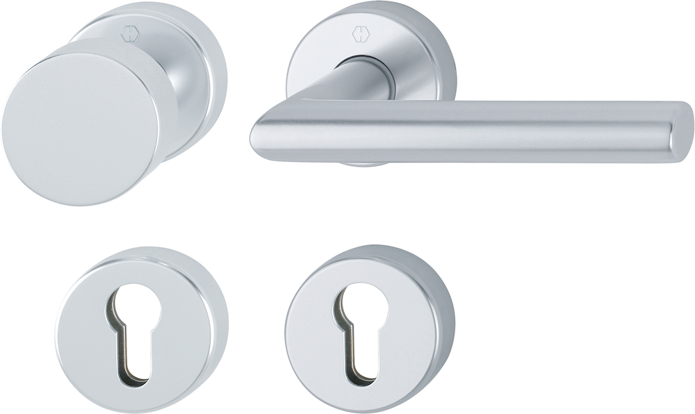 HOPPE FH-Wechselgarnitur mit Rosetten Amsterdam FS-58/42H/42HS/1400, Aluminium