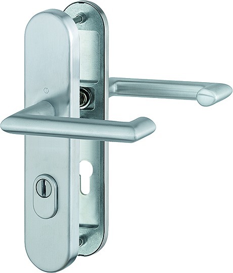 HOPPE FH-Schutz-Drückergarnitur mit Langschild Karlstad FS-E1141F/3332ZA/3310, Edelstahl