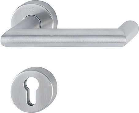 HOPPE FH Drückergarnitur Rotterdam mit Rosetten FS-E1401/42H/42HS, Edelstahl