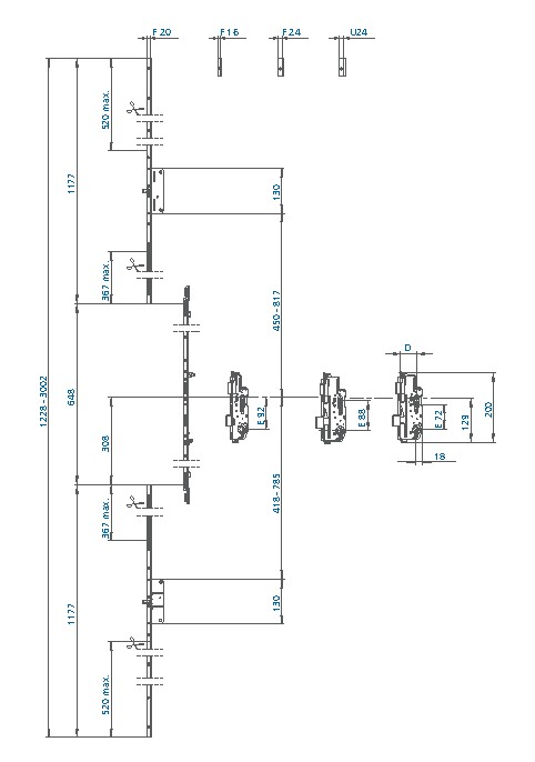 FUHR Anschlussstulp multisafe 855R MAB, Typ 8,Flachstulp 20x1.177 kantig,edelstahl, oben