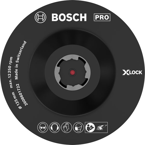 Bosch PRO Backing Pad X-Lock, 125&nbsp;mm, Klettverschluss