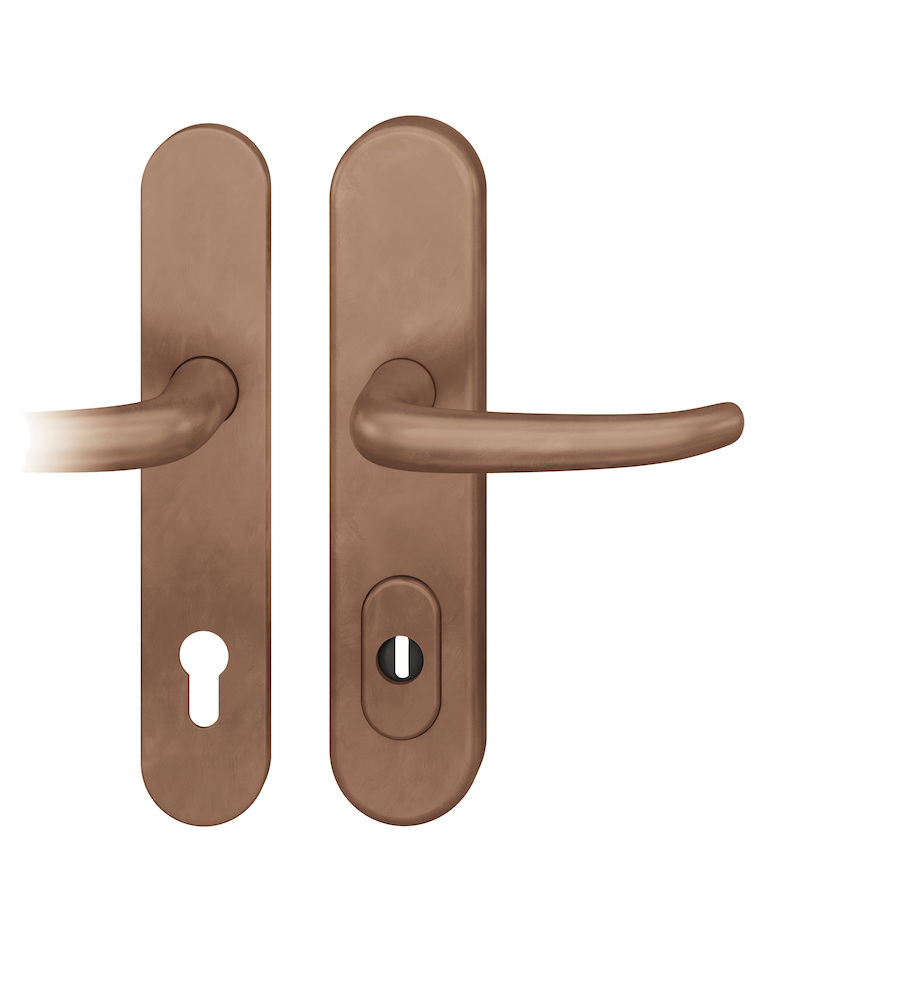 FSB FH Schutz-Drückergarnitur mit Langschild 73 7575, 15 mm, VK 9, Bronze