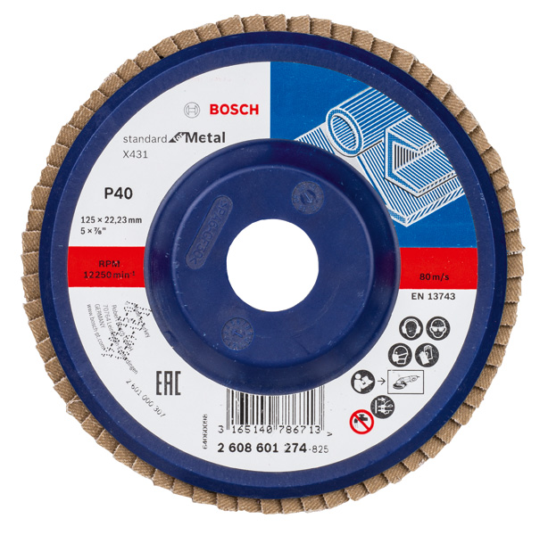 Bosch Fächerschleifscheibe X431 Standard for Metal, gerade, 125 mm