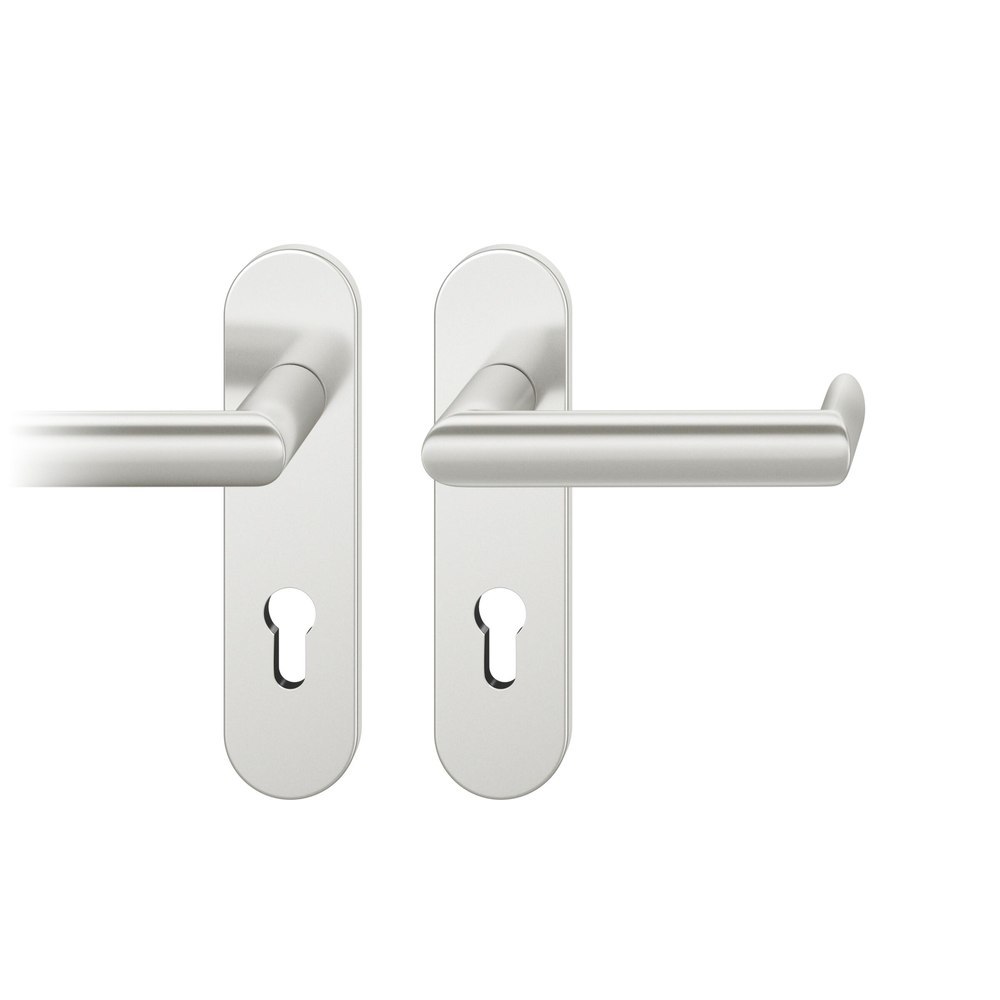 FSB FH Drückergarnitur mit Kurzschild 79 1178, AGL 3, oval, Aluminium