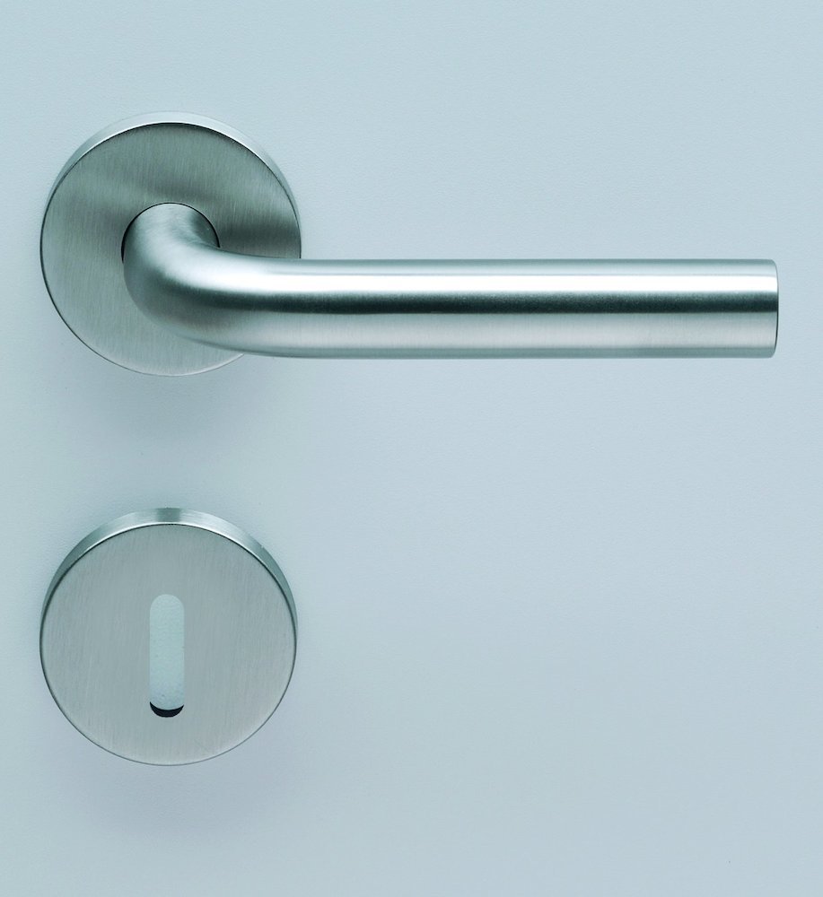 HELO Drückergarnitur mit Rosetten EST.ZG 51, rund, VK 8, Edelstahl