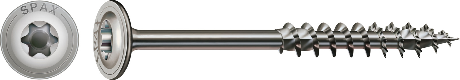 SPAX Holzbauschraube HI.FORCE - Teilgewinde, Tellerkopf, T-STAR plus, 4CUT, Edelstahl rostfrei A2