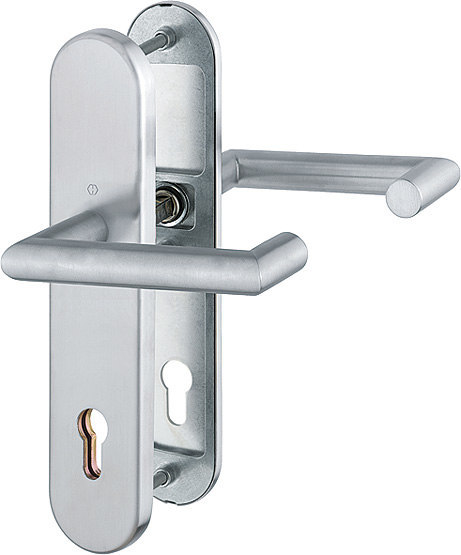 HOPPE FH AP Schutz-Drückergarnitur Rotterdam mit Langschild FS-E1401F/3331/3310, Edelstahl