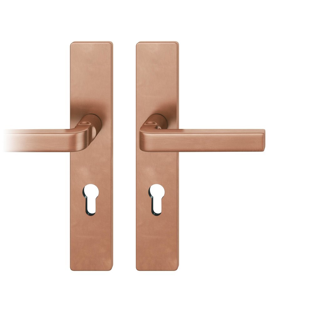 FSB FH Drückergarnitur mit Langschild 76 1004, eckig, Bronze