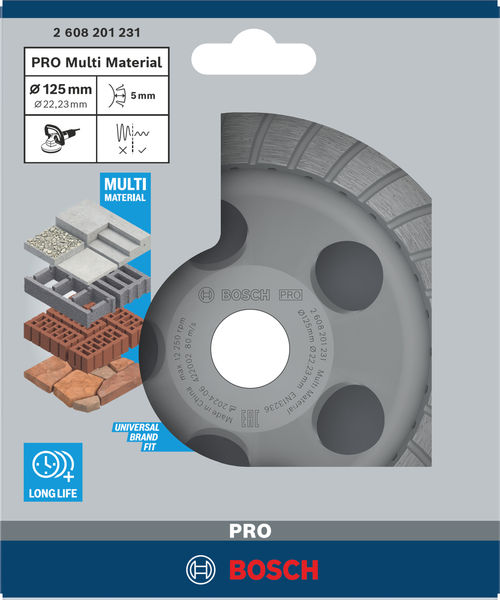 Bosch PRO Multi Material Schleifkopf, 5 x 125 x 22,23 mm