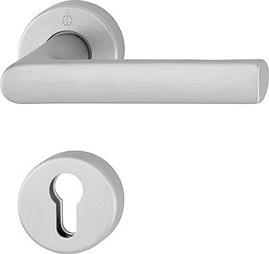 HOPPE FH Drückergarnitur Hamburg mit Rosetten FS-1700/42H/42HS, Aluminium