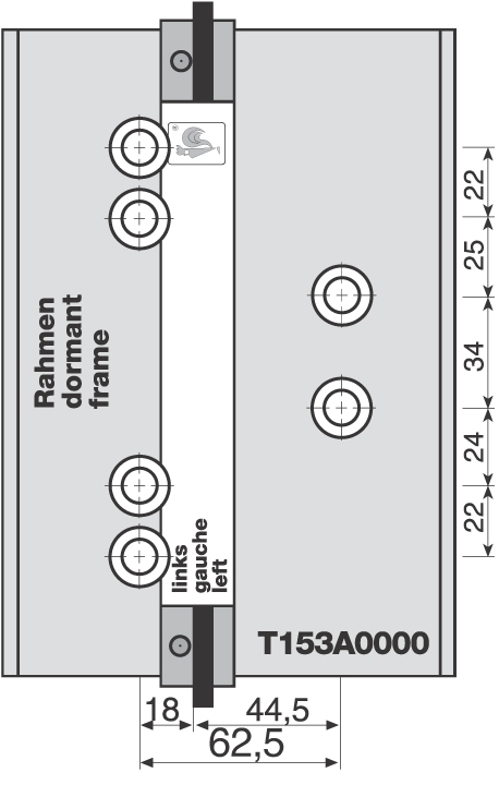 Bohrlehre Dr. Hahn T153A0000 für Türband 4