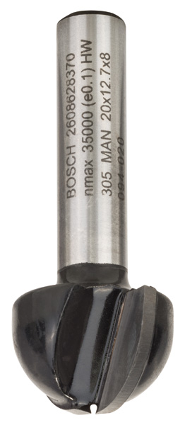 Bosch Hohlkehlfräser, 8&nbsp;mm, R1 10&nbsp;mm, D 20&nbsp;mm, L 12,4&nbsp;mm, G 46&nbsp;mm