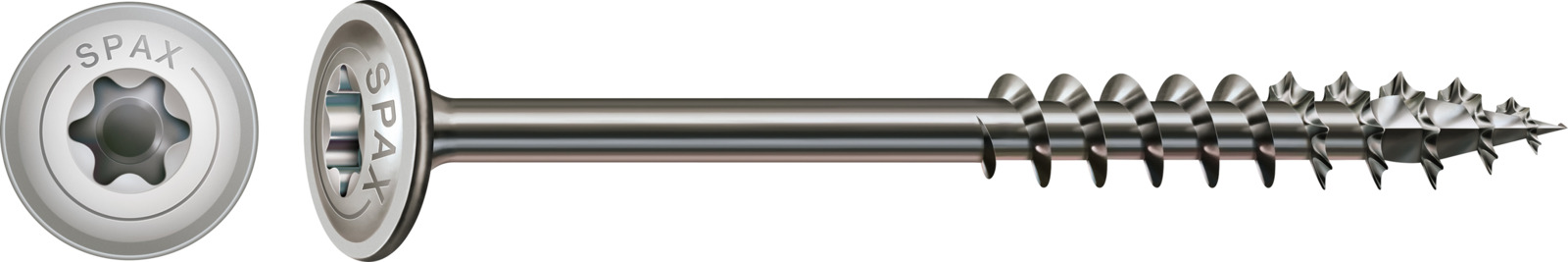 SPAX Holzbauschraube HI.FORCE - Teilgewinde, Tellerkopf, T-STAR plus, 4CUT, Edelstahl rostfrei A2