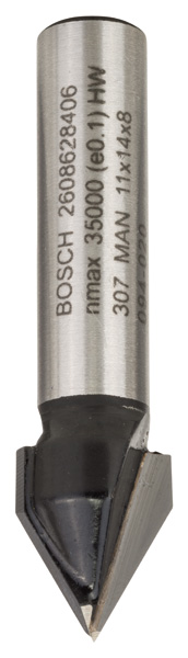 Bosch PRO V-Nutfräser, 8&nbsp;mm, D1 11&nbsp;mm, L 14&nbsp;mm, G 45&nbsp;mm, 60°