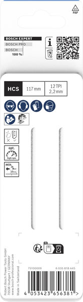 Produktbild Verpackung, HCS, Sägeblatt, Stahl, Kreuzschliff, 2,2 mm
