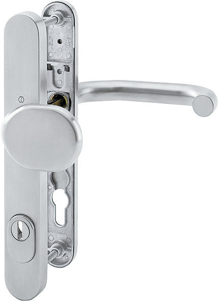 HOPPE Schutz-Wechselgarnitur Paris mit Schmalschild E86G/3359ZA/3357N/138GF, ES 1 (SK2), Edelstahl