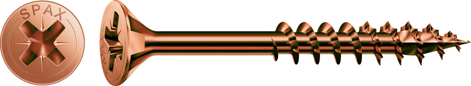 SPAX Universalschraube Brüniert - Teilgewinde, Senkkopf, Kreuzschlitz, 4CUT