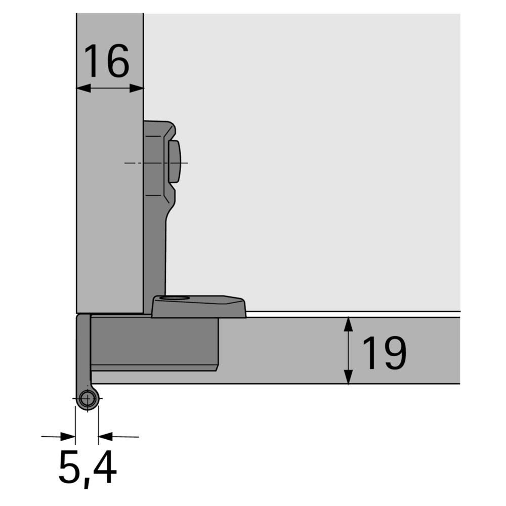Hettich Möbel-Eingelenk-Topfscharnier, 270°, Selekta Pro 2000, Türeinsprung: 9 mm