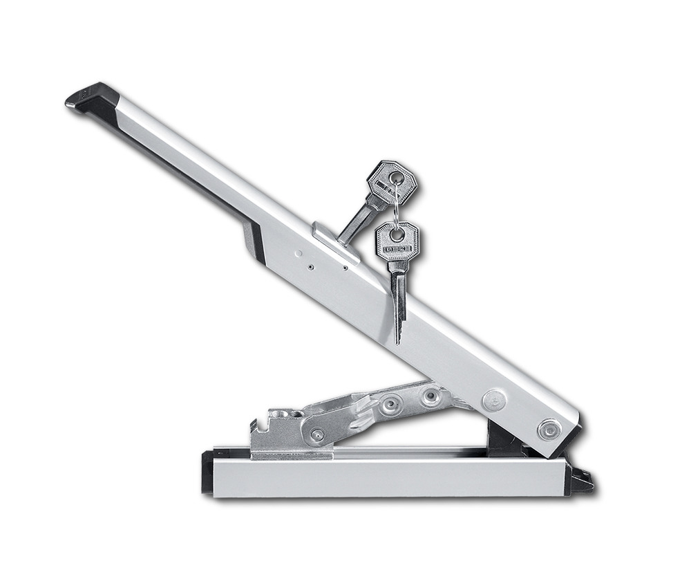 Handhebel GEZE OL 90N / OL 95, abschließbar, Aluminium