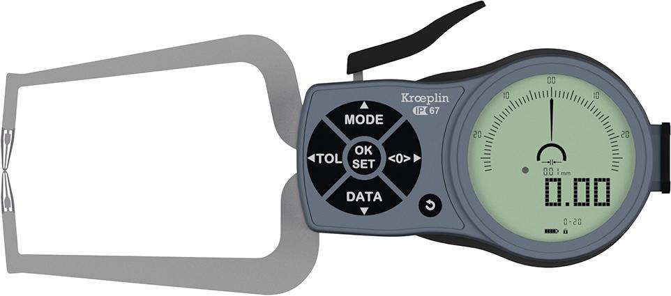 Außenschnelltaster mit Analog-/Digitalanzeige