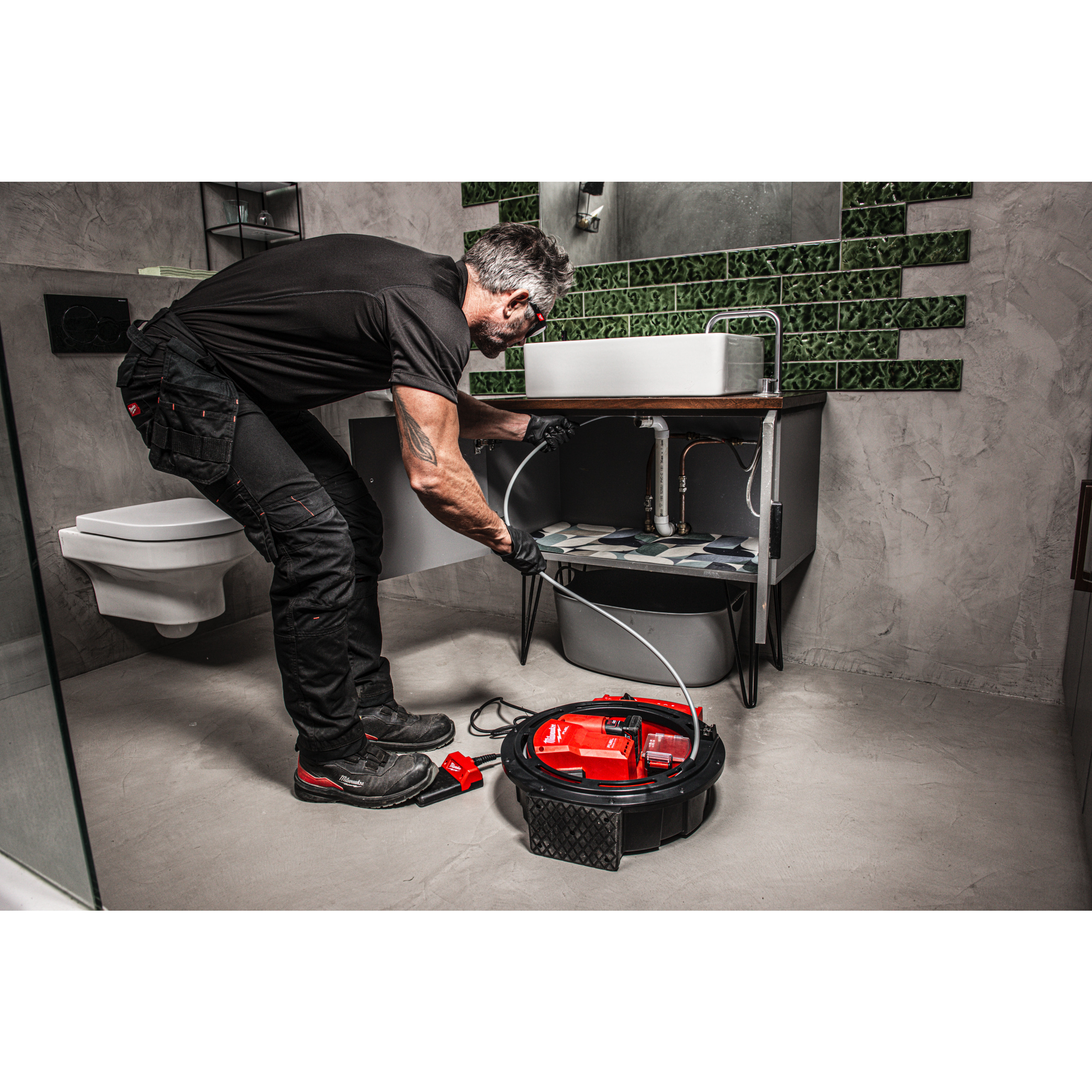 Milwaukee Akku-Rohrreiniger M12 Hochgeschwindigkeitsmaschine mit flexibler Welle M12HSFSM-0