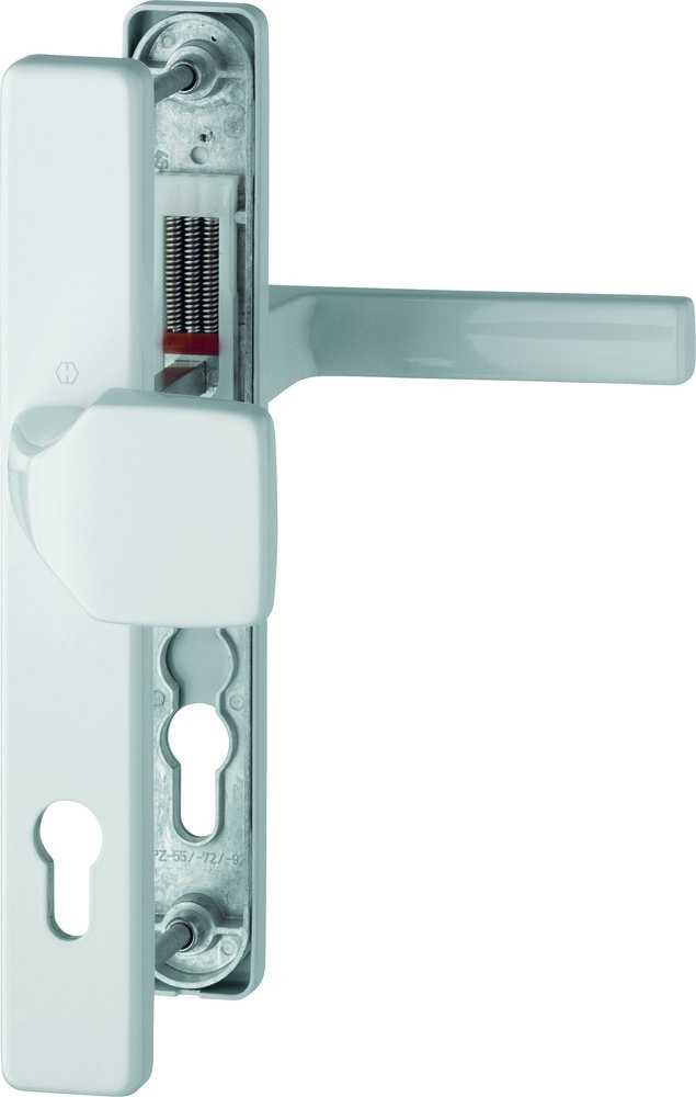 HOPPE Wechselgarnitur 61G/2257N/1769,Langschild abg.,Profilzylinder 92/8,TS 67-72,verkehrsweiß