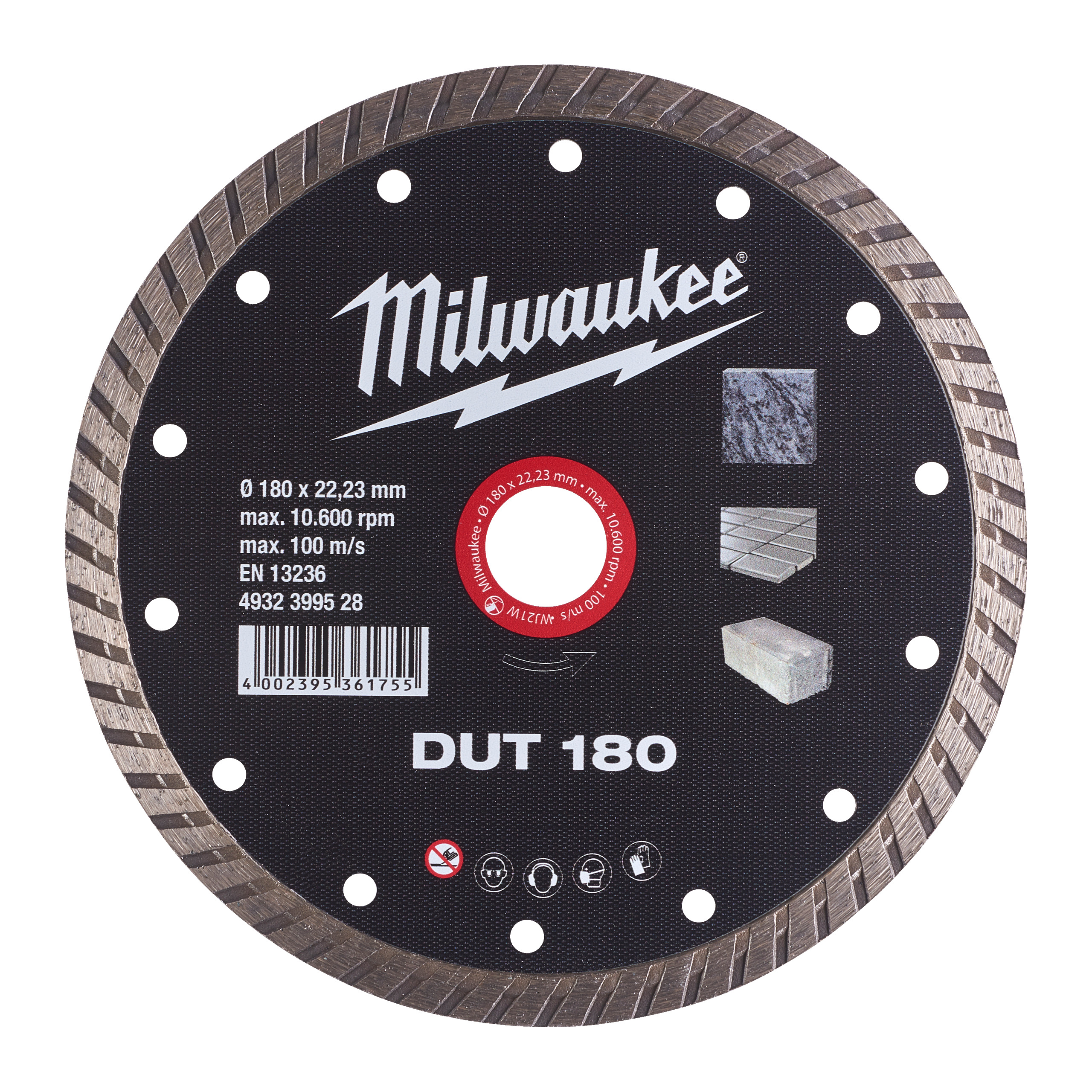 Milwaukee Diamanttrennscheibe Universal geschlossen DUT 180 mm