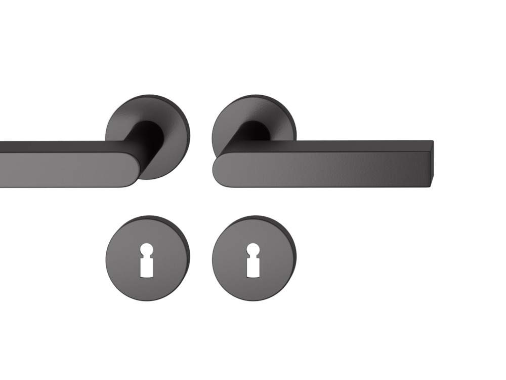 FSB Drückergarnitur mit Rosetten 12 1001, ASL, rund, VK 8 mm, mit Nocken, Aluminium