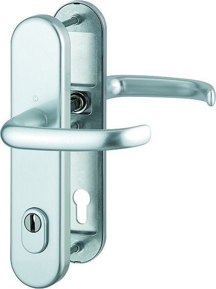 HOPPE FH-Schutz-Drückergarnitur mit Langschild San Francisco FS-1301F/3332ZA/3310, Aluminium