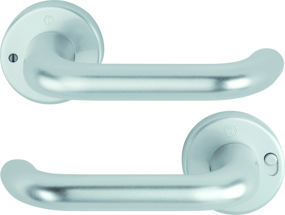 Türgriff, Türdrücker, Metall, silber, Rundrohr-Design
