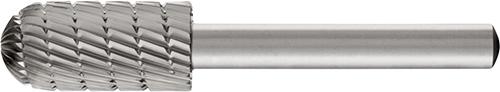 HSS-Frässtift mit 6-mm-Schaft, Kugelzylinderform C, Zahnung 3